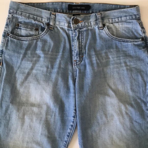 Vintage Calvin Klein Classic Faded Denim Jeans with slight boot cut leg size 12 - Picture 3 of 8